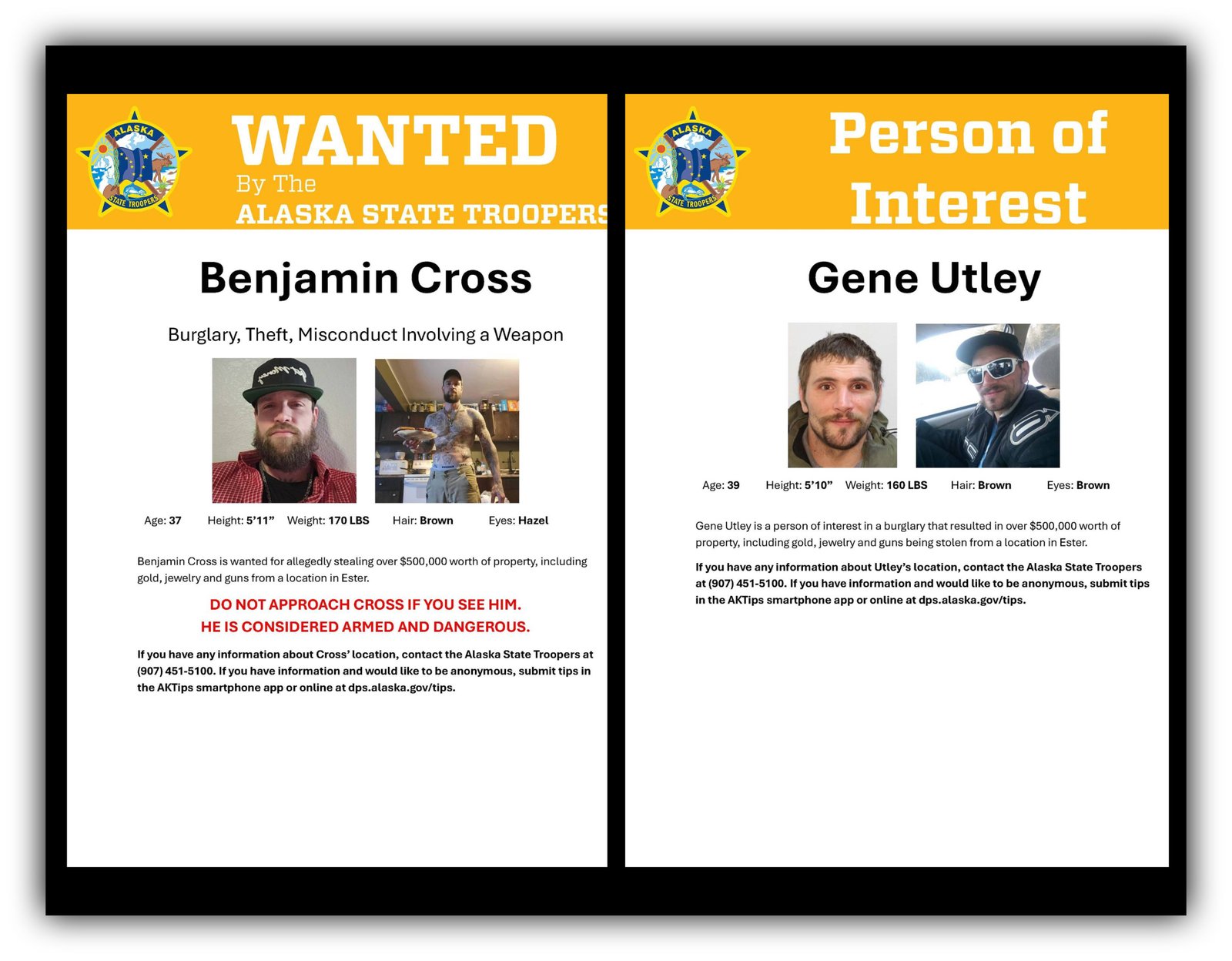 🚨Half-Million-Dollar Heist in Ester: AST Warns Armed Suspect May Be in Anchorage